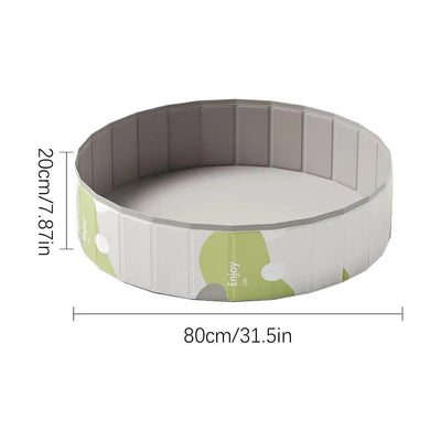 Piscine pour Chien Ronde Pliable 120 cm Gris et Vert