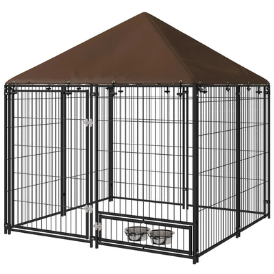 Chenil Extérieur avec Toit Étanche 141x141x151 cm pour Chien