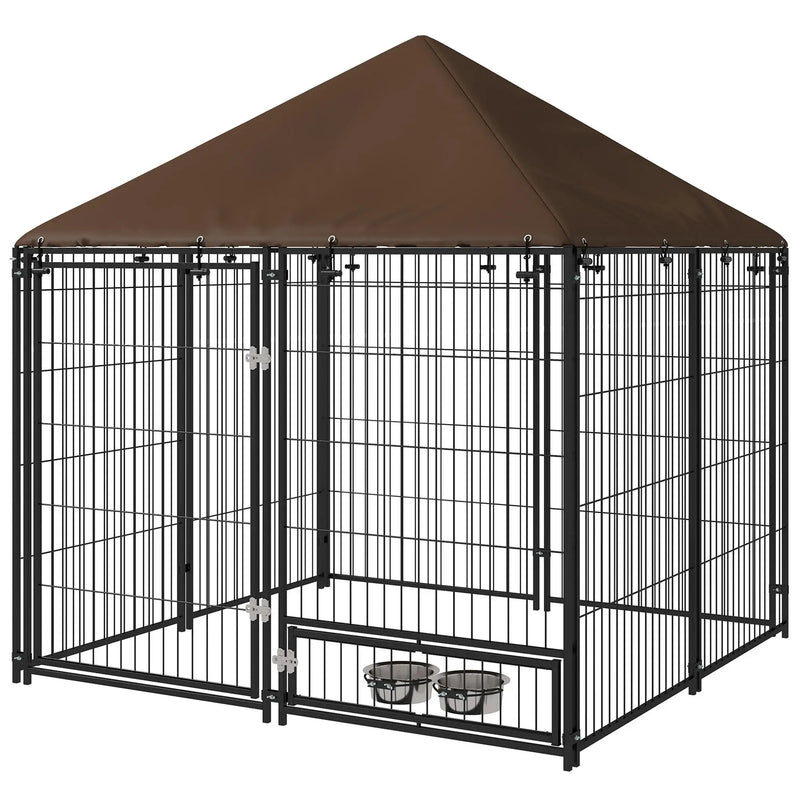 Chenil Extérieur avec Toit Étanche 141x141x151 cm pour Chien