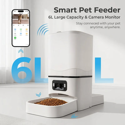 Distributeur de Croquettes 6 L WiFi Caméra 2 Mégapixels