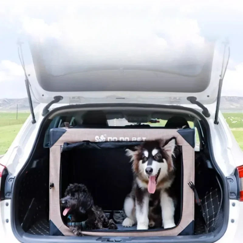 Caisse de Coffre Voiture pour Chien Cadre Acier Pliable