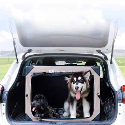 Caisse de Coffre Voiture pour Chien Cadre Acier Pliable