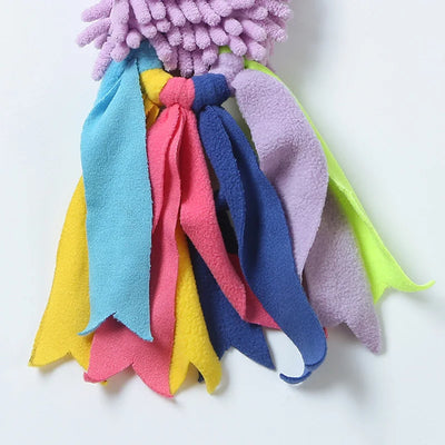 Jouet de Traction Chenille Polaire Poignée Élastique pour Chien