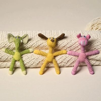 Jouet à Mâcher Velours Côtelé Animal Chien 30 cm