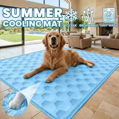 Tapis Rafraîchissant Grand Format pour Chien, Bleu, du S au 2XL