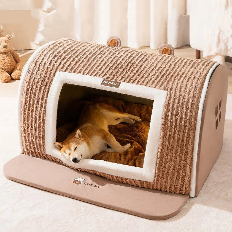 Niche d'Intérieur pour Chien Cabane Polaire avec Tapis Antidérapant