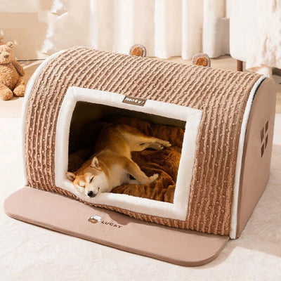Niche d'Intérieur pour Chien Cabane Polaire avec Tapis Antidérapant