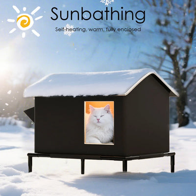 Niche Extérieure Isolée Aluminium Noire pour Chiot et Chat