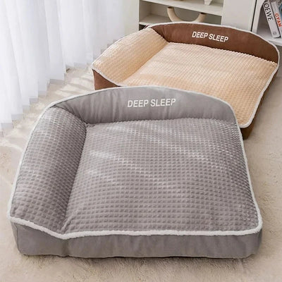Canapé pour Chien Grande Taille Dossier Haut Flanelle Gris