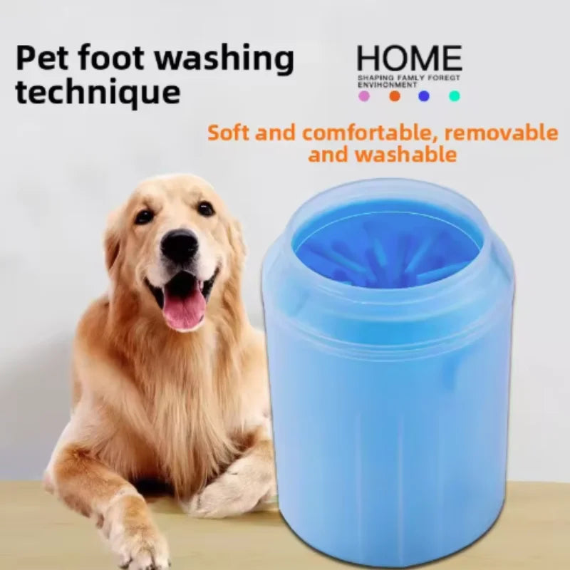 Lave-Pattes Portable avec Brosse pour Chien