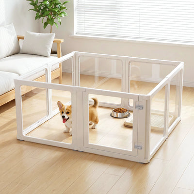Enclos Transparent en Acrylique pour Chien avec Porte