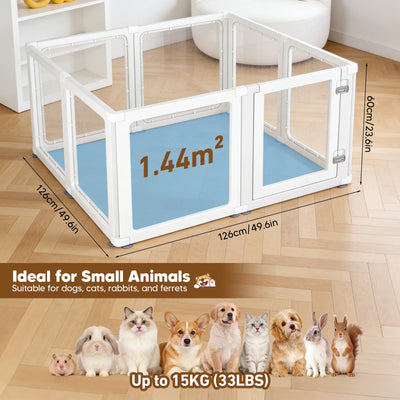 Enclos Transparent en Acrylique pour Chien avec Porte
