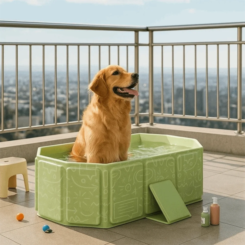 Baignoire pour Chien Pliante, Trous de Drainage, PVC