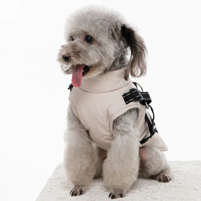 Doudoune Matelassée Chien Zippée Sangles Réfléchissantes