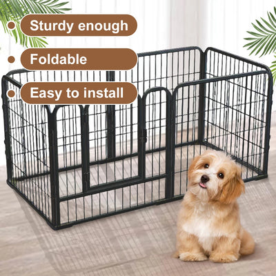 Parc pour Chien Pliable 6 Panneaux Acier Inoxydable 120 cm