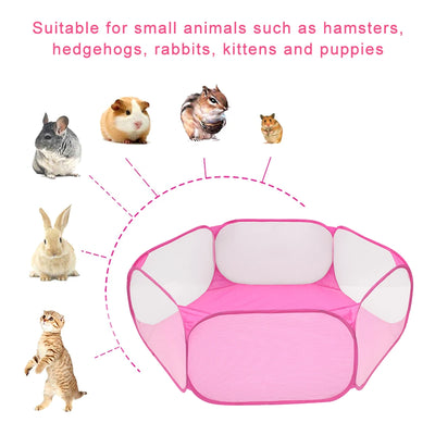 Parc pour Chien Pliable Transparent Chiot et Lapin 120 cm