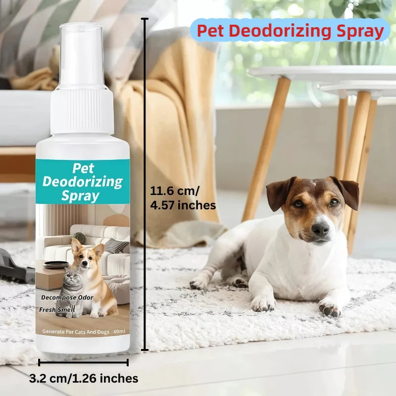 Spray Désodorisant pour Chien 60 ml, Anti-Odeurs Pelage et Couchage