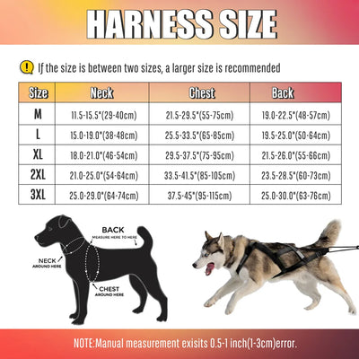 Harnais de Traction Canicross Réfléchissant Husky et Grand Chien