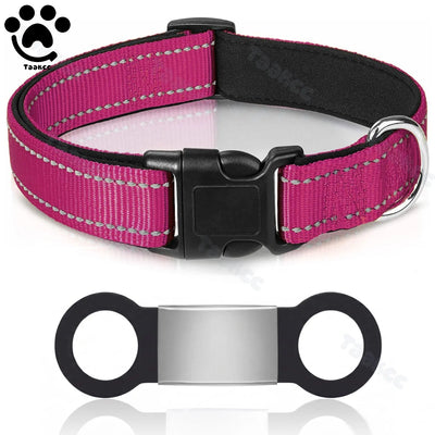 Collier Rembourré Réfléchissant Gravé Nom Chien