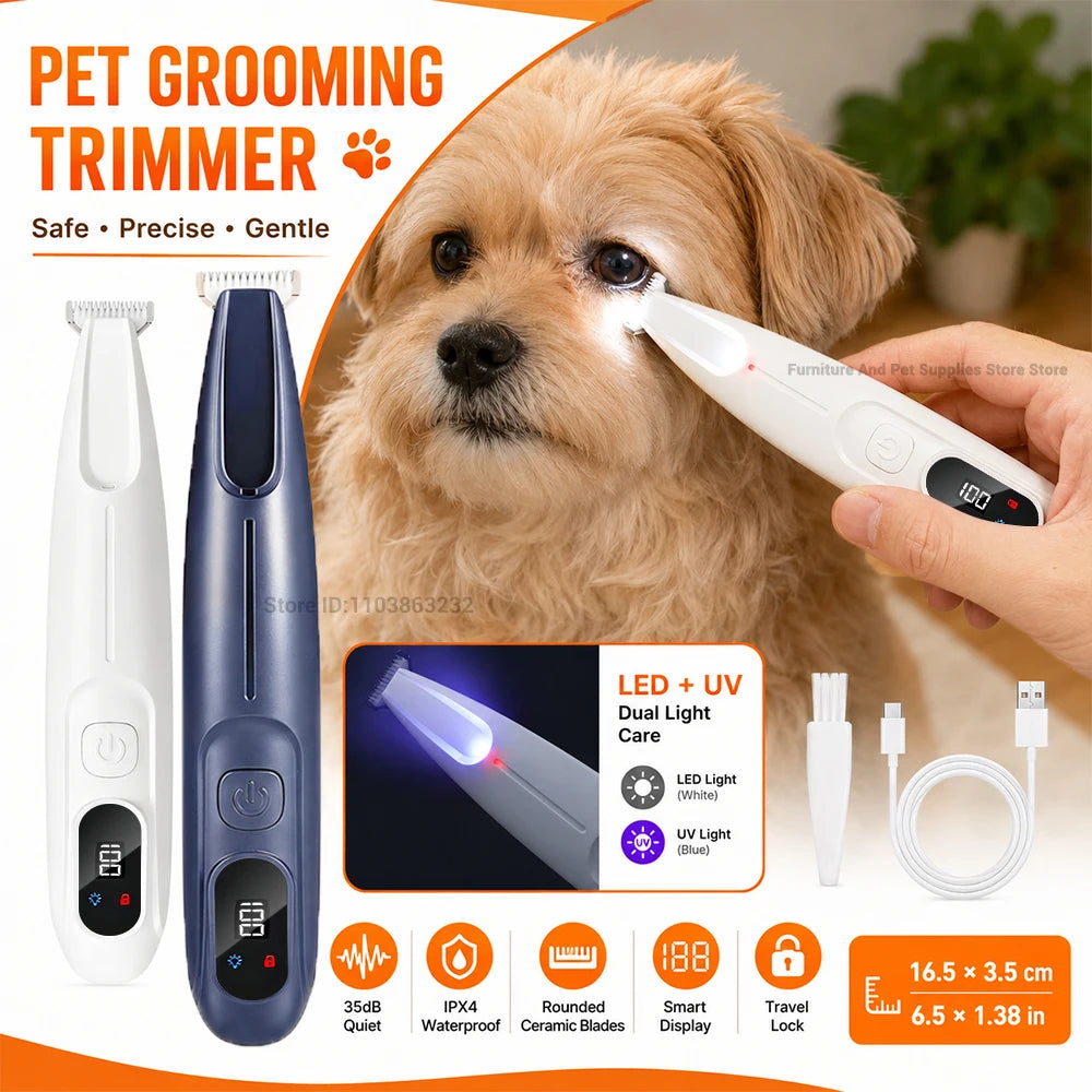 Tondeuse pour Chien Pattes et Museau Lumière LED UV
