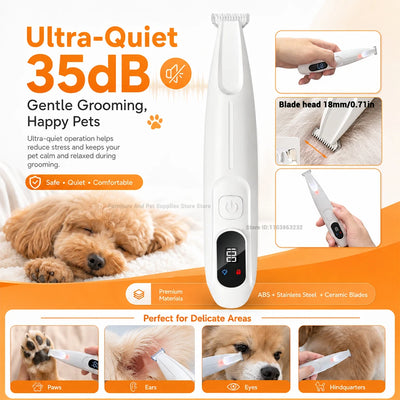 Tondeuse pour Chien Pattes et Museau Lumière LED UV