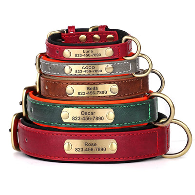 Medaille Collier Cuir Gravee Personnalise Chien