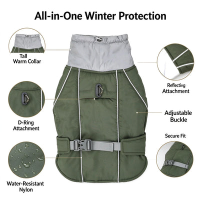 Manteau d'Hiver Col Polaire Réfléchissant Chien