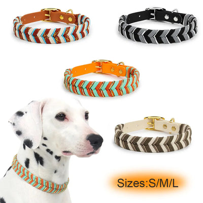 Collier Tressé Coloré Fait Main pour Grand Chien