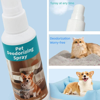 Spray Désodorisant pour Chien 60 ml, Anti-Odeurs Pelage et Couchage