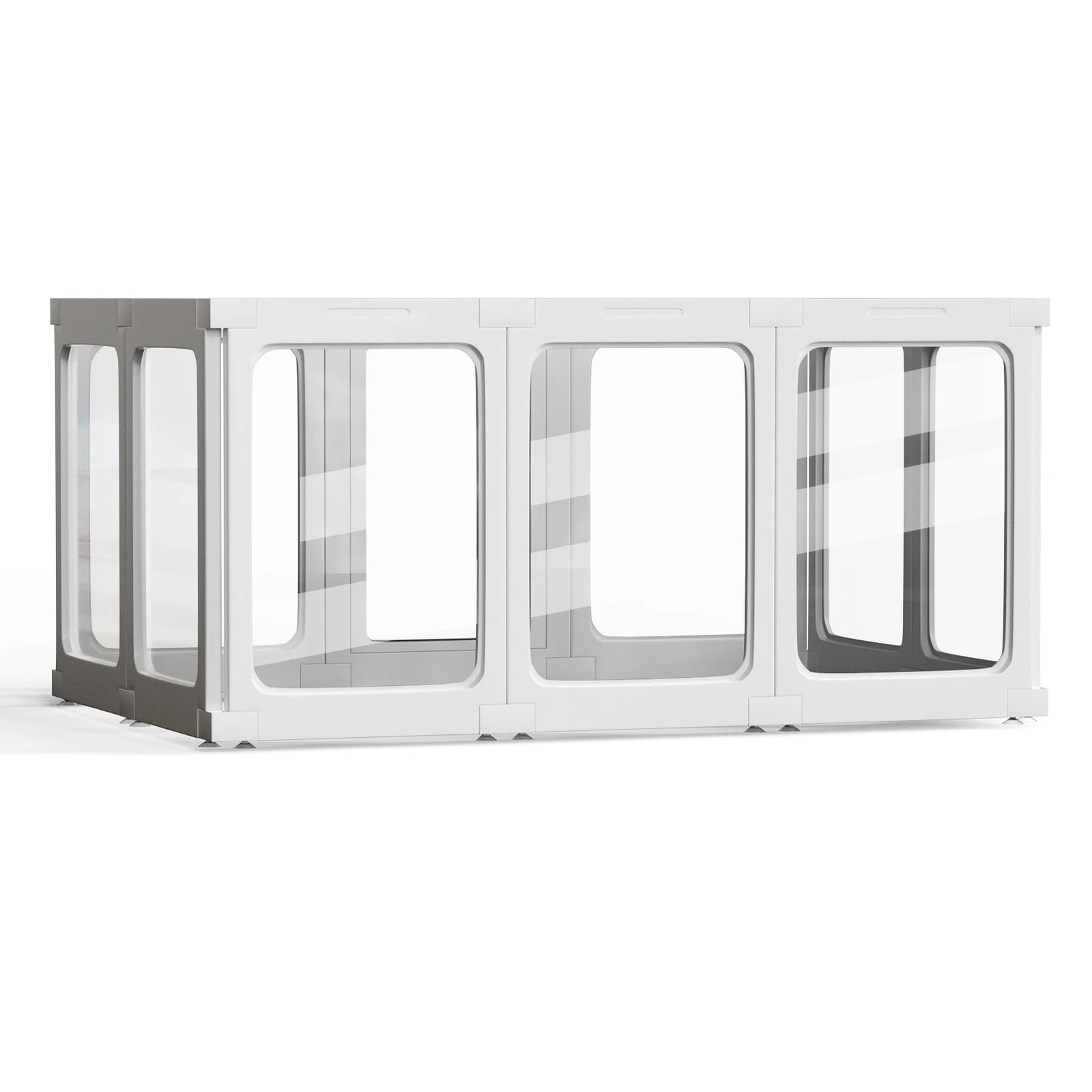 Parc Chien Modulable Panneaux à Clipser 60 cm Blanc