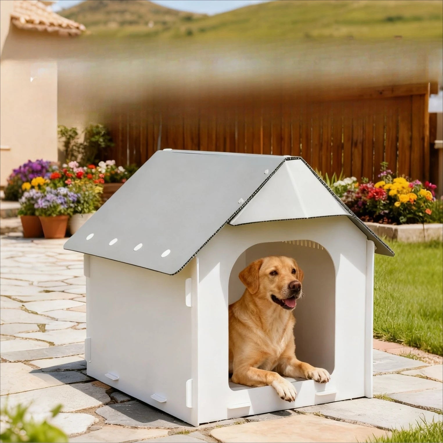 Niche Chien Extérieur en Plastique Ventilée 3 Tailles