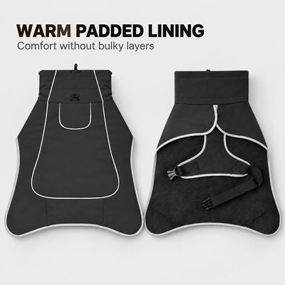 Manteau Imperméable Polaire Noir Chien Taille XL
