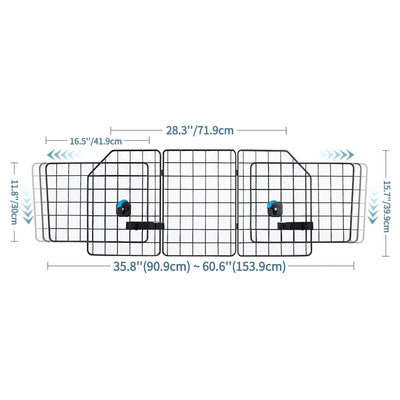 Grille de Séparation Voiture pour Chien, Réglable 91-154 cm