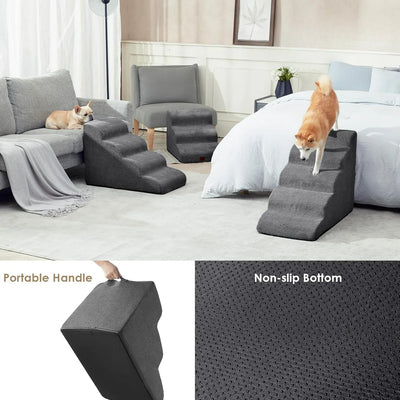 Escalier pour Chien Mousse Haute Densité Pente Douce Lit Haut