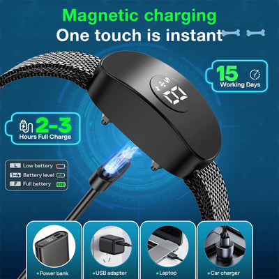Collier Anti-Aboiement IP67 Gros Chien 4 Modes