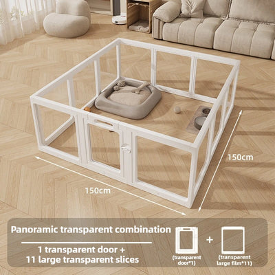 Clôture Anti-Fugue Transparente pour Chien Hauteur 60 cm