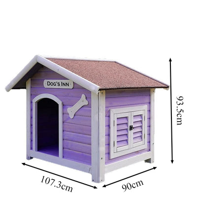 Niche Chien Extérieur Bois Grande Taille 107 cm Toit Ouvrant
