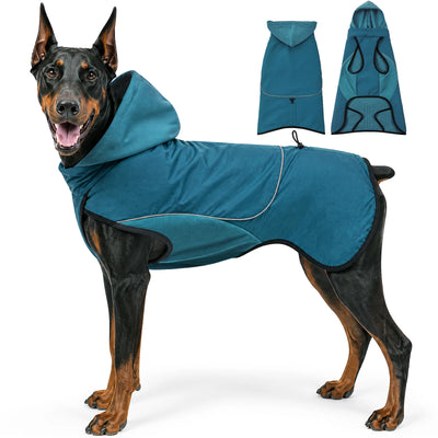 Manteau Imperméable Coupe-Vent Capuche Doublé Polaire Grand Chien