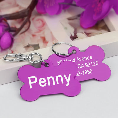 Médaille Gravée en Os pour Chien et Chat