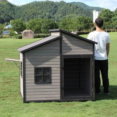 Niche Chien Extérieur Bois Grande Taille Toit Ouvrant