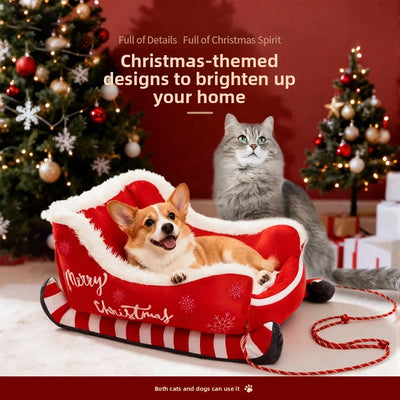 Lit Traîneau de Noël Chien Petit à Moyen Format
