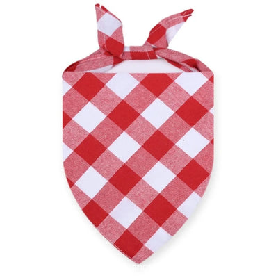 Bandana Chien Triangulaire Carreaux Nœud Papillon