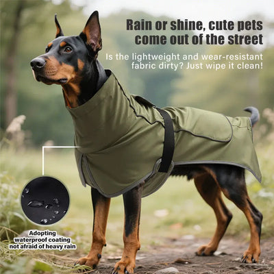Manteau Imperméable Chien Doublé Polaire Berger Allemand Doberman