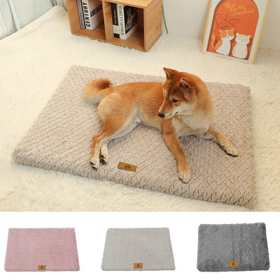 Matelas Orthopédique Chien Mousse 3D Housse Fausse Fourrure Lavable