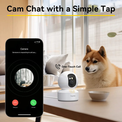 Caméra pour Chien 2K WiFi Double Bande Vision Nocturne