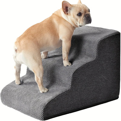Escalier pour Chien Incurvé Mousse Dense Gris 3 Tailles