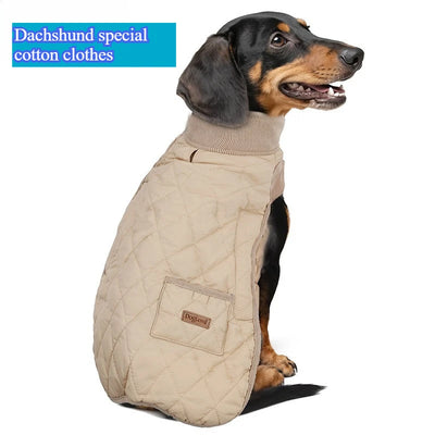 Manteau Imperméable Matelassé pour Teckel et Chien à Dos Long