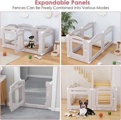 Parc Pliable Chien 6 ou 8 Panneaux 60 cm Ventouses