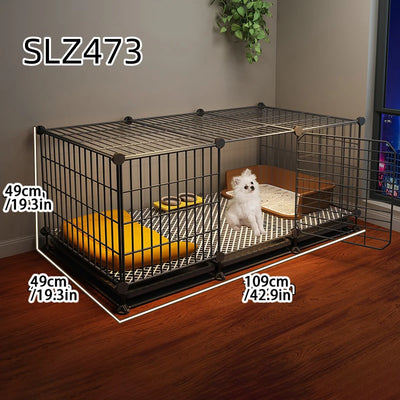 Cage pour Chien Intérieur Petite Taille avec Zone Toilette