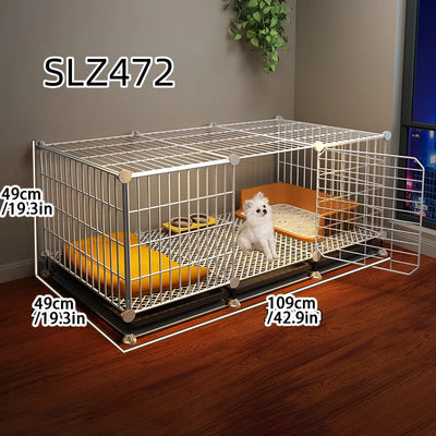 Cage pour Chien Intérieur Petite Taille avec Zone Toilette